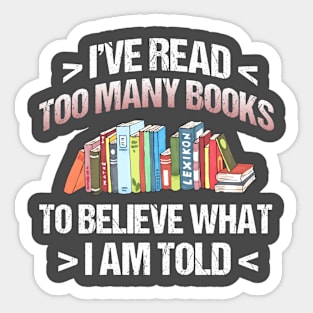 Funny Book Lovers Design Sticker